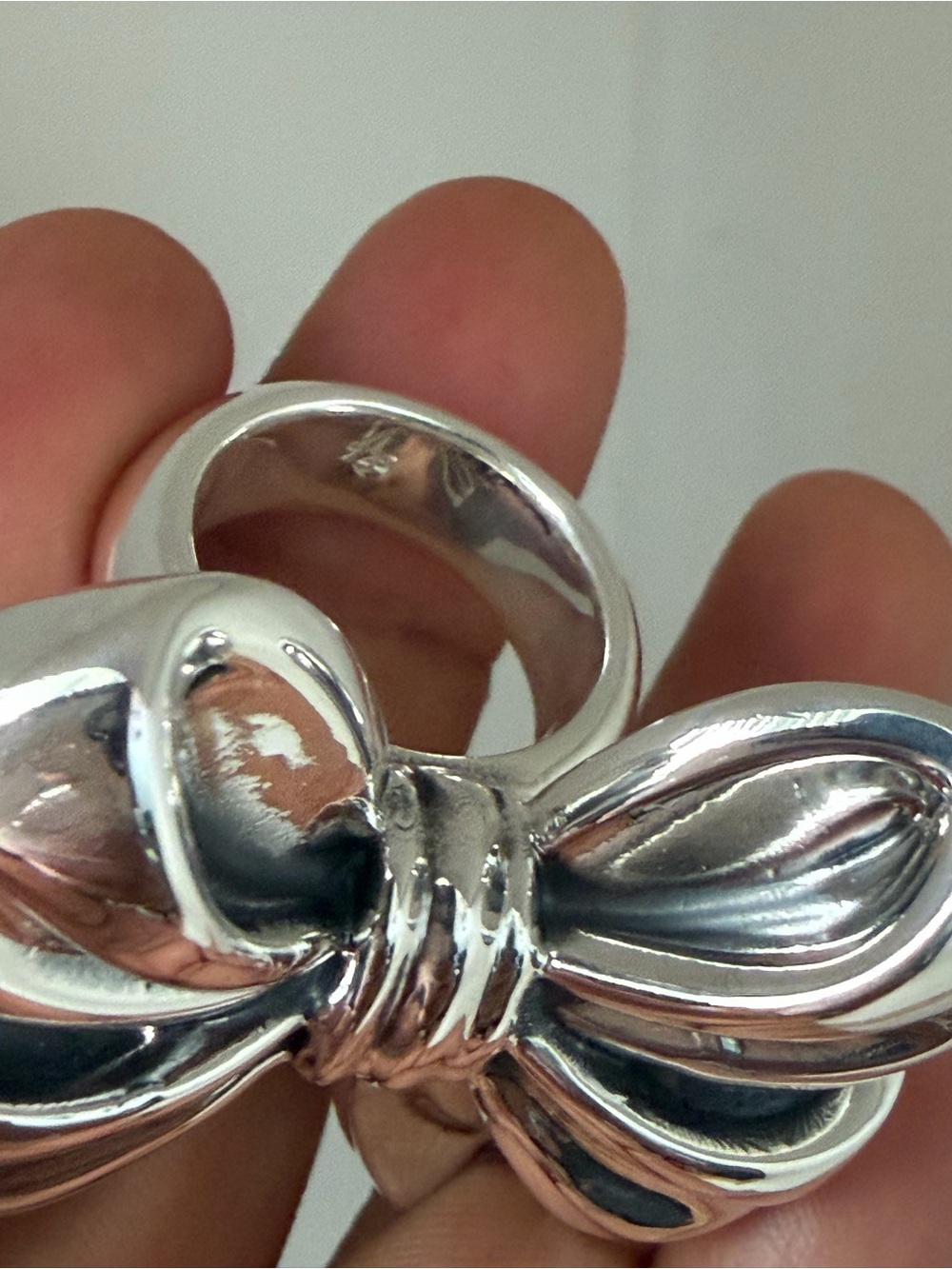 Huge Sterling Silver 925 Bow Ring size 8 - Picture 4 of 6
